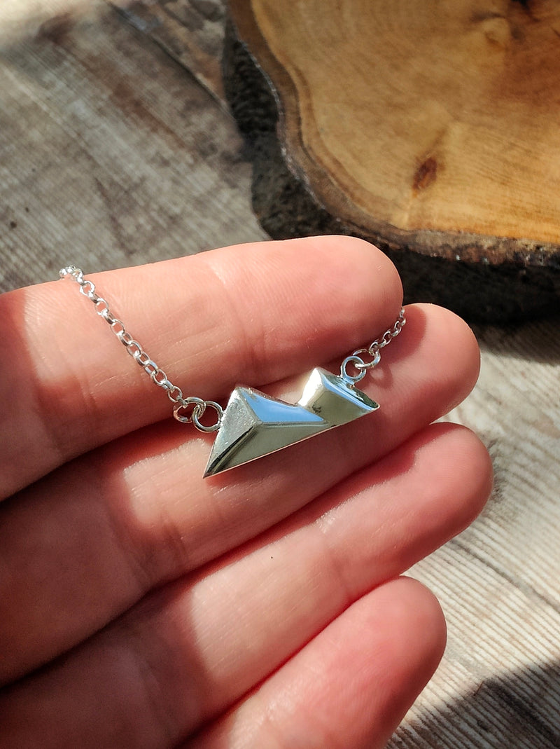 Geometric Mountain Necklace (18 inch)