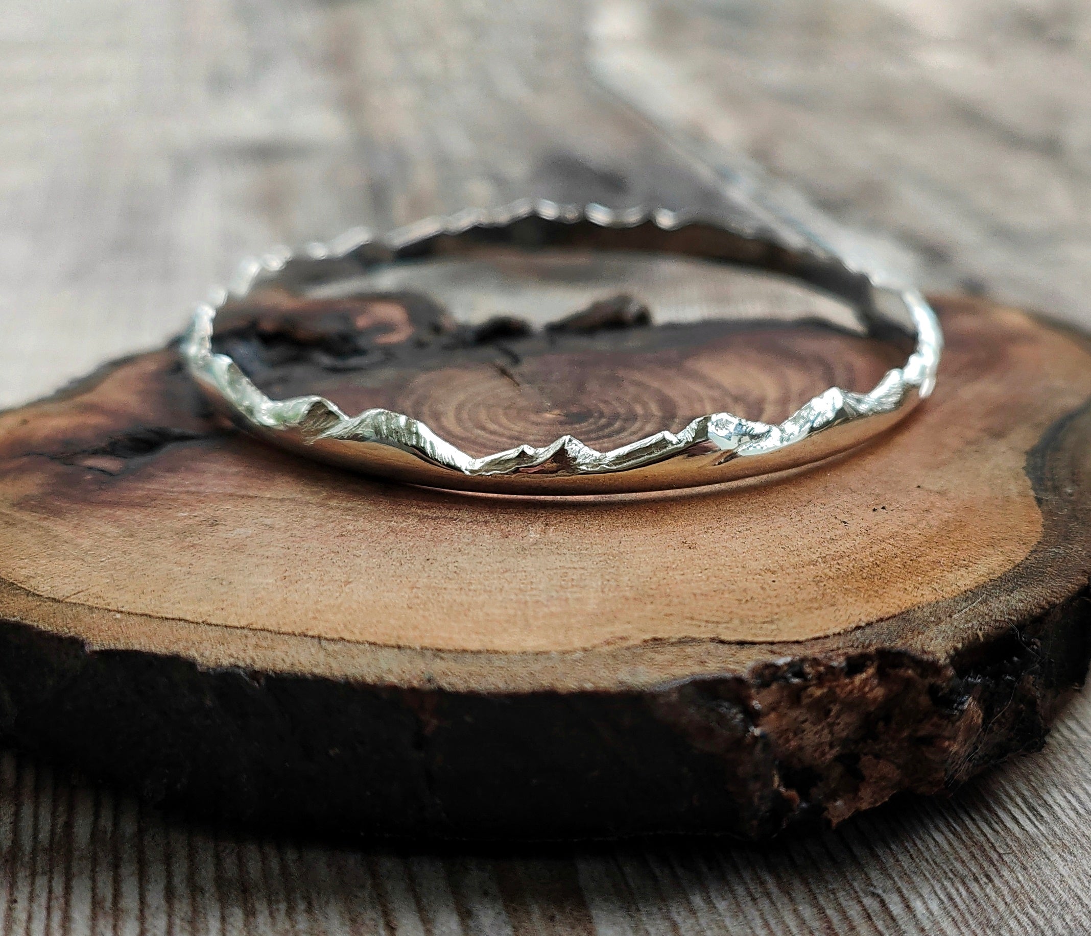 Beinns & Glens Eco Silver Bangle (Large) – Jess MacDonald Brass
