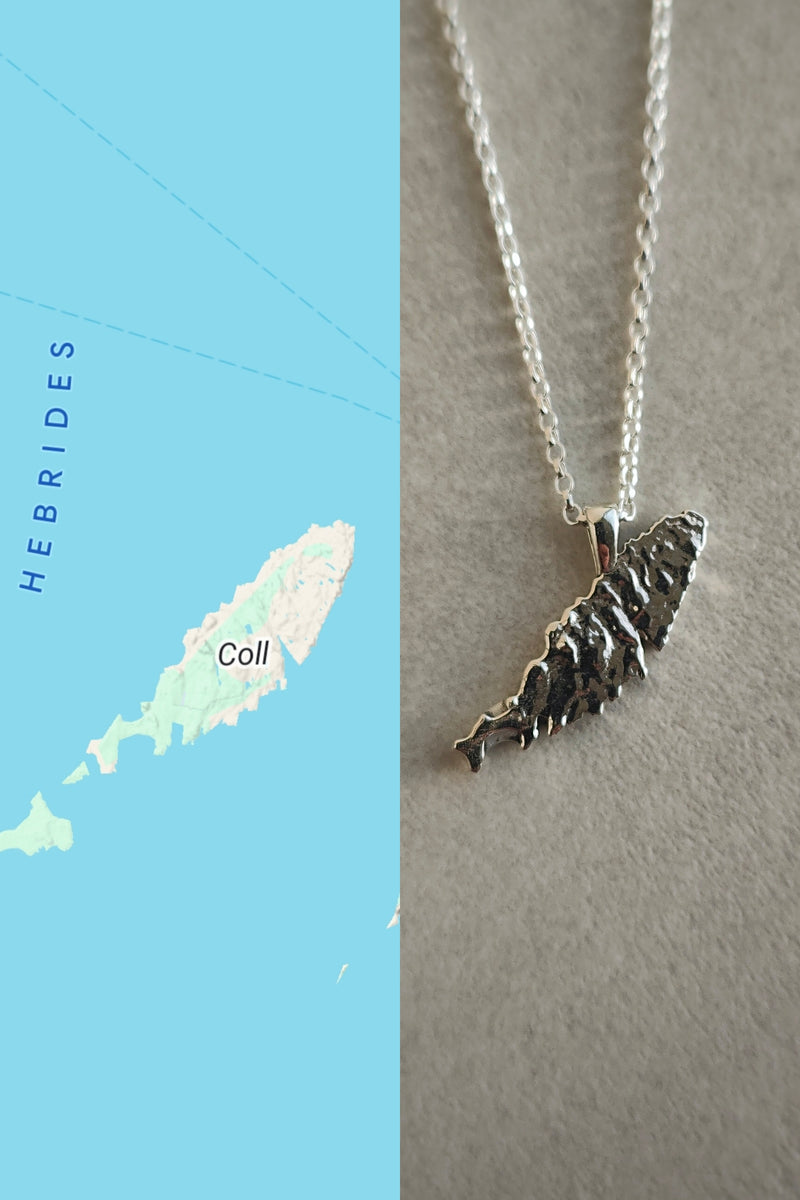 Isle of Coll 3D Pendant Necklace | Sterling Silver | Jess
