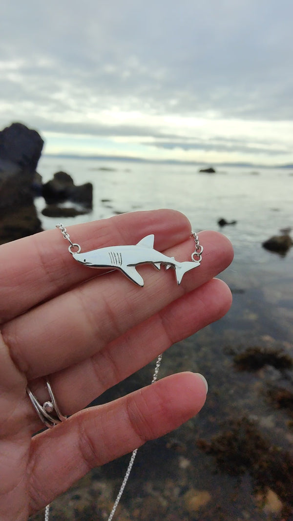 Basking Shark Silver Necklace