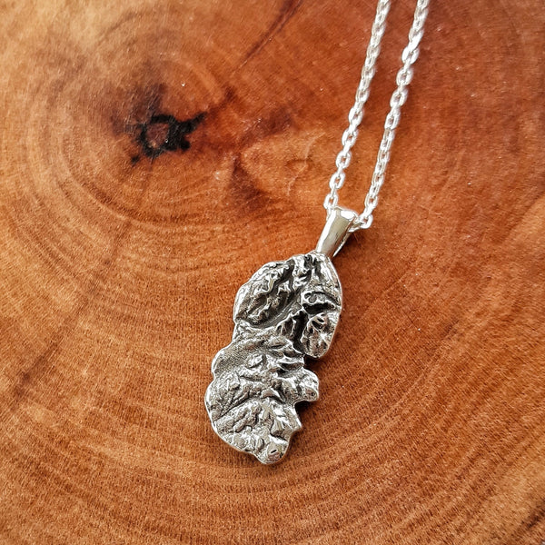 Isle of Arran 3D Pendant Necklace (Small Oxidised)