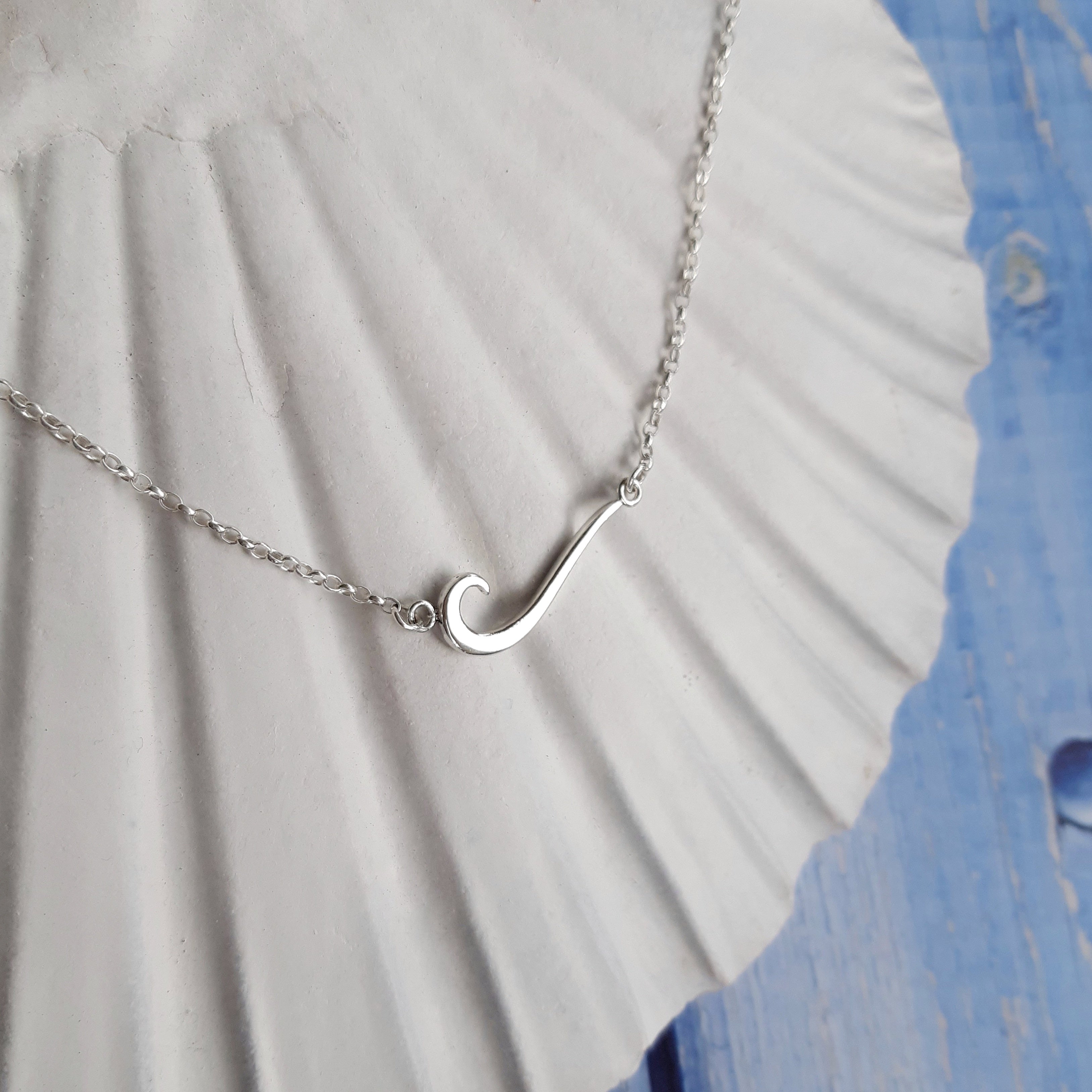 Tidal Wave Pendant Necklace | Sterling Silver | Jess MacDonald Brass