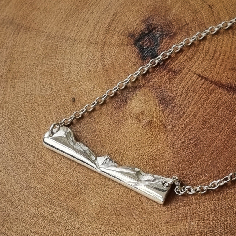 Scafell Pike & Wast Water Lake Silver Necklace