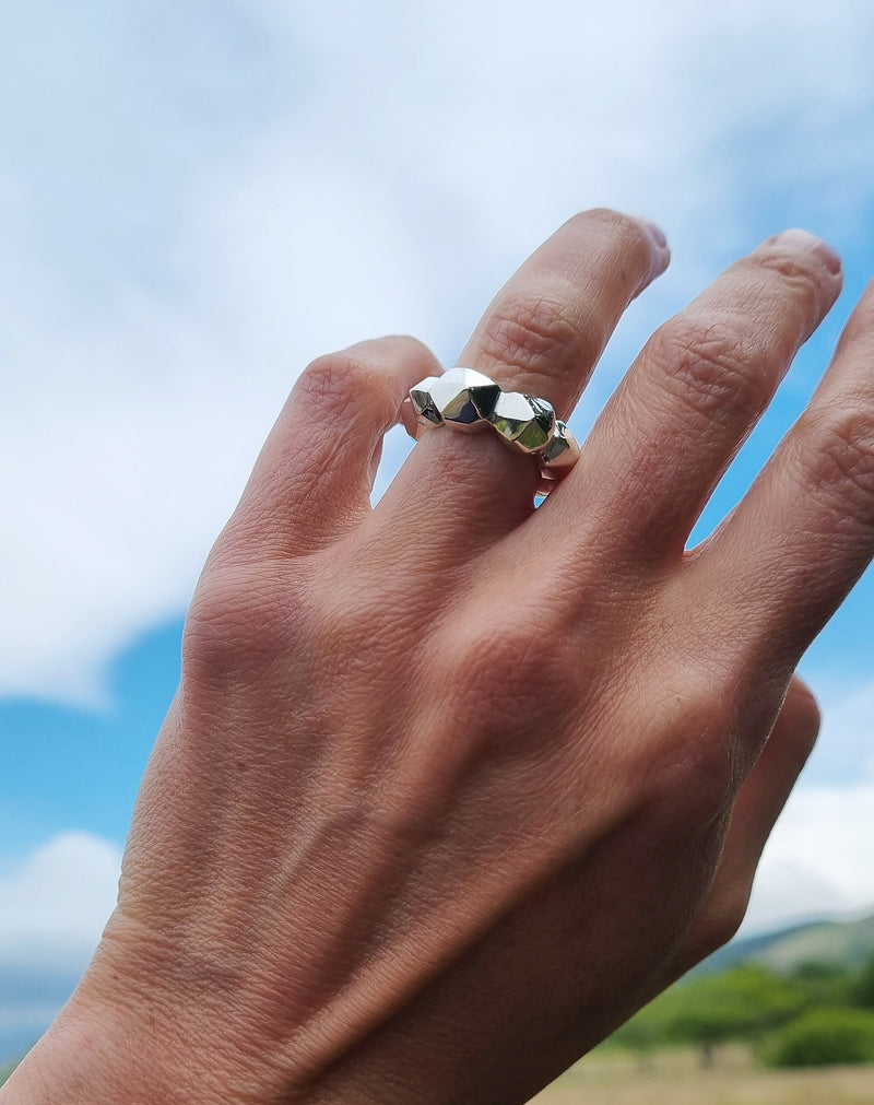 Crystalline Chunky Silver Ring