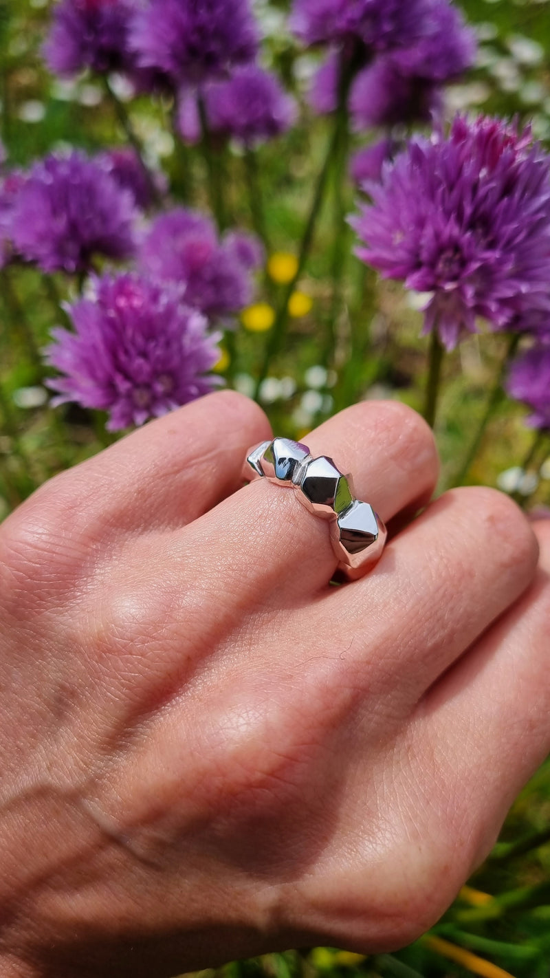 Crystalline Chunky Silver Ring