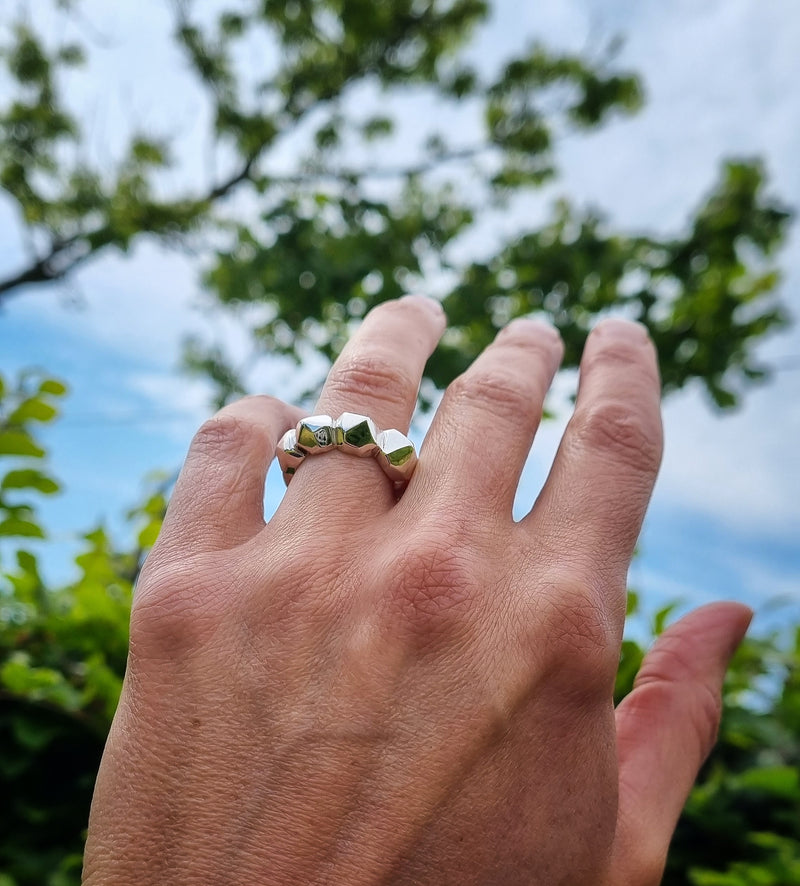 Crystalline Chunky Silver Ring