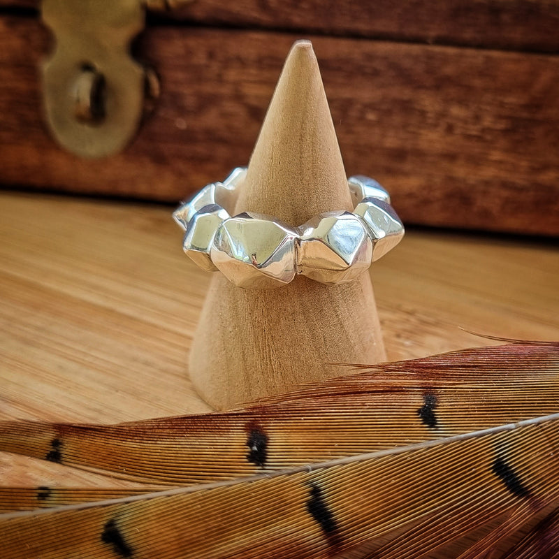 Crystalline Chunky Silver Ring